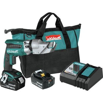 NIBBLERS AND SHEARS | Makita XSJ04T 18V LXT Brushless Lithium-Ion 18 Gauge Cordless Offset Shear Kit with 2 Batteries (5 Ah)